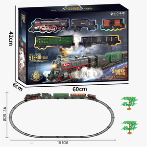 Tren de Juguete Clásico Retro Eléctrico a Pilas con Música, Luces y Humo, Vía de Ferrocarril, Venta al Por Mayor - Product Image 6