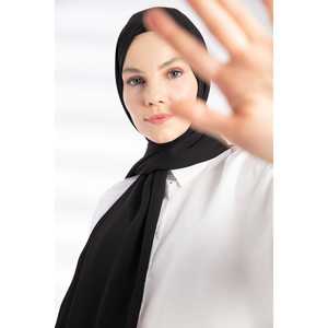 Foulard en crêpe noir - Product Image 5