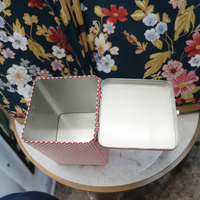 Boîte en métal carrée à couvercle articulé de qualité alimentaire, personnalisable, pour le stockage en gros de matcha, café et thé en poudre