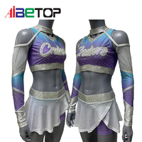 Uniformes de cheerleading pour enfants personnalisables 2026, strass scintillants AB, respirants, pour la scène, la danse, les spectacles, les équipes de cheerleading fantaisie
