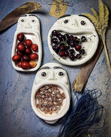 Céramique idées céramique argile artisanat poterie art visage assiette visage doré Plats Assiette à dîner en céramique