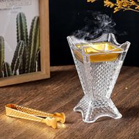 Langxun C23 Brûleur d'encens en verre de cristal arabe sculpté, pour le Moyen-Orient et l'exportation, pour la maison et le salon, avec support à charbon et boîte à cendres
