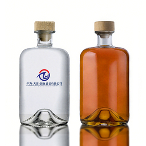 Trực tiếp sản xuất 100ml 375ml 500ml 700ml <span class=keywords><strong>750ml</strong></span> siêu Flint Glass Gin Rum Vodka rượu chai thủy tinh với nút chai - Product Image 2
