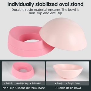 Comedero <span class=keywords><strong>Bulldog</strong></span> Duradero Antideslizante Desmontable para Perros y Gatos con Base Inclinada para Uso en Interiores (Rosa, 2 Tazas, Perros Pequeños/Medianos) - Product Image 6