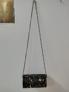 Sac bandoulière pour femme avec chaîne, style vintage, fermeture à rabat, motif mèches dorées, pour soirée, mariage, sac à main de soirée - Product Image 1