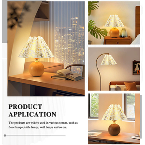 Abat-jour plissé moderne en tissu pour lampe de table, idéal pour chevet, bureau, éclairage intérieur - Usage domestique et hôtelier - Product Image 4