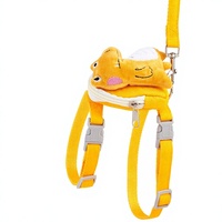 Sac à dos en peluche à imprimé animal mignon et tendance, ensemble laisse et harnais pour animaux de compagnie, style denim, sangle de poitrine réglable pour chiens et chats de petite et moyenne taille