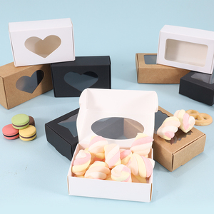 Boîte à pâtisserie <span class=keywords><strong>rectangulaire</strong></span> en carton blanc écologique avec fenêtre transparente, boîte à gâteau en kraft, boîte cadeau pour gâteau, biscuit - Product Image 2