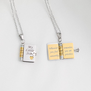 Collier en acier inoxydable 316 L <span class=keywords><strong>My</strong></span> <span class=keywords><strong>Little</strong></span> Star Book, pendentif réglable avec message à l'intérieur, cadeau de bijoux significatif - Product Image 4