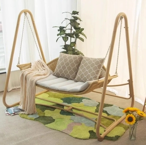 Balançoire de jardin double intérieure/extérieure de style moderne avec panier suspendu <span class=keywords><strong>hamac</strong></span> de patio <span class=keywords><strong>en</strong></span> fer pour chambre, balcon et cour - Product Image 2