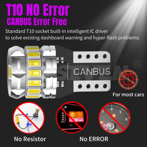 X-7SEVEN T10 LED Ampoules Super Lumineux W5W WY5W 3014 SMD 400Lm Canbus Feux De Stationnement Auto Dôme Lampe Blanc Rouge Ambre Glace Bleu - Product Image 4