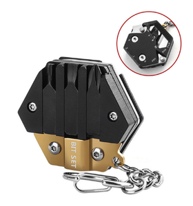 Porte-clés multi-outils 14 en 1, kit hexagonal, mini poche pliante, ensemble d'outils de survie avec couteau et tournevis, pour l'extérieur aussi - Product Image 1
