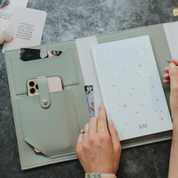 Organizador de Portafolio de Cuero RR, Porta Cuadernos, Organizador de Viaje para Mujer, Funda para Agenda, Papelería, Regalo, Funda para Teléfono