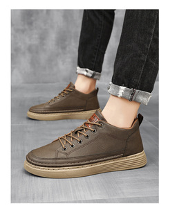 Zapatillas de vestir para hombre de estilo nicho, transfronterizas, de talla grande, blancas, de caña baja, modernas, para ocio, deportes y caminar. - Product Image 2