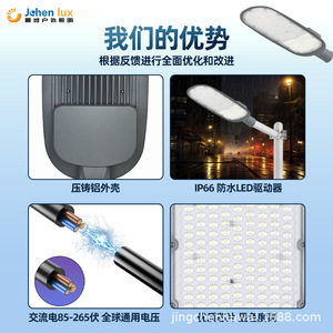 New <b>LED</b> street <b>light</b> oval 100W 200W die-cast courtyard <b>light</b> outdoor high brightness landscape street <b>light</b> head energy saving - Product Image 3
