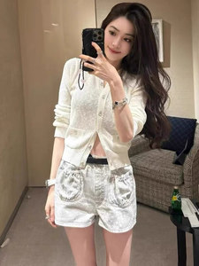 เสื้อคาร์ดิแกนถักไหมพรมแขนยาวเนื้อผ้า 25 เกรน รุ่น Gao Ding <span class=keywords><strong>Nan</strong></span> You Xiao Xiang Feng Double C Summer ป้องกันแสงแดด สไตล์ลำลอง - Product Image 3