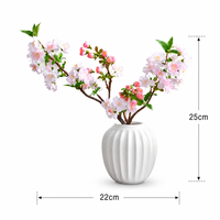 Branche de fleurs de cerisier artificielles en soie de haute qualité, blanches et roses, pour la décoration de mariage, les fêtes et les centres de table.