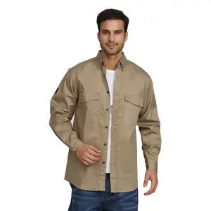 Chemise <span class=keywords><strong>de</strong></span> <span class=keywords><strong>travail</strong></span> ignifuge pour homme sur mesure, vêtements <span class=keywords><strong>de</strong></span> <span class=keywords><strong>travail</strong></span> FRC, vêtements <span class=keywords><strong>de</strong></span> soudage, vêtements <span class=keywords><strong>de</strong></span> sécurité ignifuges, 100% coton - Product Image 2