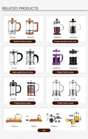 Juego de cafetera francesa de acero inoxidable premium, con logotipo personalizado, regalo ejecutivo empresarial, venta al por mayor