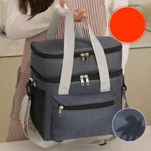 600D Insulated Aluminum Thermal <b>Lunch</b> <b>Bag</b> Foldable 20L Cooler with Zipper Closure for Picnic & Meal Use - Product Image 5