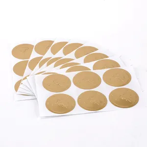 Packaging Label High Adhesiveness Decorative Sheet Gold Sliver Rose Foil Stamping Sticker Embossed Round Custom Logo Stickers