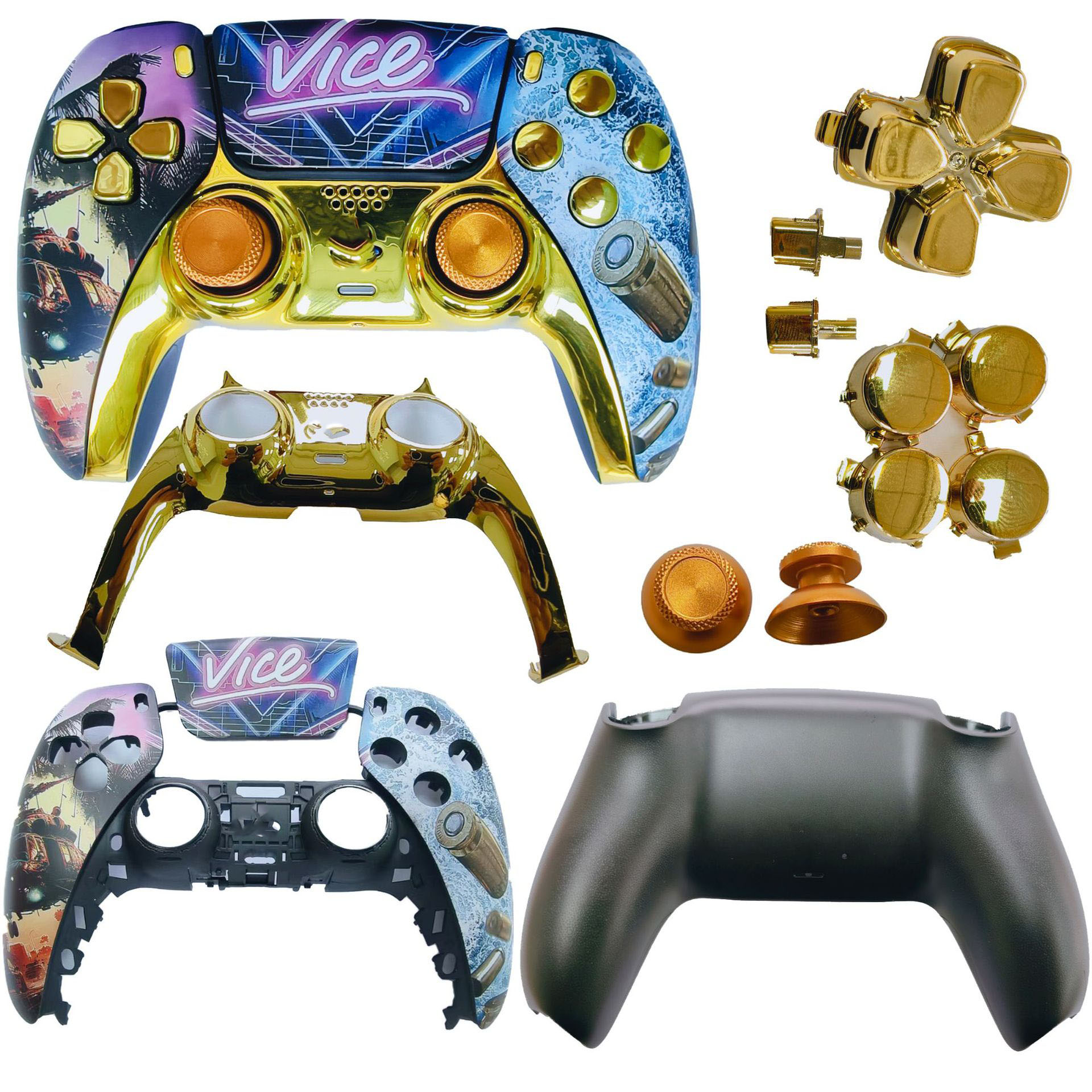 Juego dorado de 13 piezas.