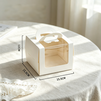 Boîtes à gâteaux portables de 4 pouces en carton écologique avec fentes pour desserts mousse d'anniversaire et emballages à emporter