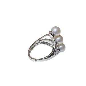 WENCHI 11725 10691DIY Accesorios de Perlas, Anillo de Plata S925 con Base Vacía, Joyería Moderna y a la Moda con Perlas Redondas de 9-12 mm - Product Image 5