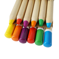 Crayons à huile de haute qualité, 12 couleurs, logo personnalisé, grande taille, crayons de couleur en bois naturel géants