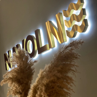 Enseignes LED 3D personnalisées rétroéclairées en acrylique pour extérieur, enseignes LED rétroéclairées en métal, enseignes logo en acrylique pour restaurants et commerces