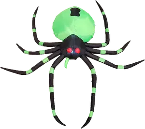 定制型悬挂蜘蛛毛绒玩具，万圣节浅绿色空气蜘蛛气球，巨型蜘蛛充气登山带