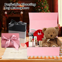 Boîte cadeau pliante Noël rouge motif roses ruban satin fermeture magnétique emballage bijoux vente en gros
