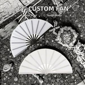 Clack 13 Inch White Polyester Fashion Hand Fan Blanks Customized Logo for Sublimation Promotional & Business Welcome <b>Gifts</b> - Product Image 2