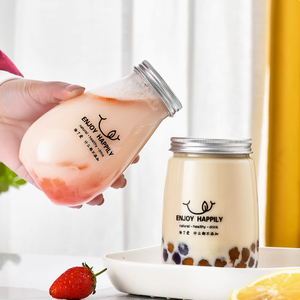 Botellas de Plástico PET Desechables Cilíndricas para Café, Jugo, Leche, Té - Vasos para Bebidas con Serigrafía - Product Image 1