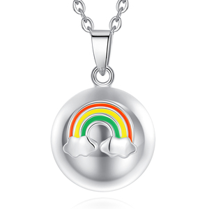 Merryshine Pendentif Clochette Musicale Arc-en-ciel Son Doux Joyeuse Fête des Mères Collier Bijoux Cadeaux pour Future Maman - Product Image 1