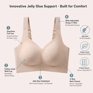 <span class=keywords><strong>Reggiseno</strong></span> minimizzatore moderno senza ferretto, traspirante, con spalline regolabili convertibili, taglie forti, coppe grandi, supporto completo per donna - Product Image 3