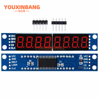 Modul Tampilan Tabung Digital Cascadable MAX7219 Tampilan LED Mendukung Kontrol Port IO Serial 3 8-bit Bertingkat