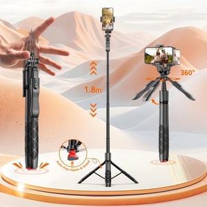 Elegante Palo Selfie y Trípode Plegable Todo en Uno con Apertura de un Toque y Control Remoto Inalámbrico Integrado - Product Image 1