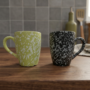 Tasses et bols en grès, Bol en porcelaine émaillée bleue, Bol de service en céramique, Tasse à collation créative émaillée pour la cuisine et la salle à manger - Product Image 1