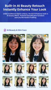 ของขวัญ: กล้องดิจิตอลสำหรับเด็กสไตล์เรโทร, ความละเอียด 1080p, ใช้พลังงาน AI อย่างเต็มรูปแบบ, พร้อมฉากหลังที่เปลี่ยนได้, แบตเตอรี่ 2000mAh - Product Image 6