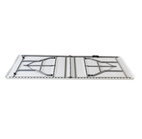 Vente en gros de table de mariage pliable pour extérieur ou intérieur de 240cm, table de camping et de pique-nique en plastique pliante en deux de 8 pieds