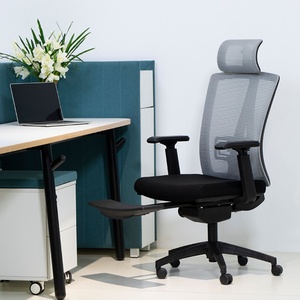 Chaise de bureau ergonomique classique moderne, multifonctionnelle, avec support lombaire, en tissu - Product Image 2