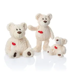China al por mayor fabricante de juguetes de oso de peluche Día de San Valentín suave 30/50/60cm oso de peluche con corazón rojo