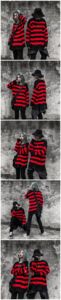 <strong>Black</strong> <strong>Red</strong> <strong>Striped</strong> Sweaters Washed Destroyed Ripped Sweater Crew Neck Men Hole Knit <strong>Jumpers</strong> Men Women - Product Image 5