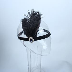 Serre-tête avec plumes et détails de bijoux, style <span class=keywords><strong>Gatsby</strong></span>, feuille de tiara, <span class=keywords><strong>accessoire</strong></span> de <span class=keywords><strong>cheveux</strong></span> fantaisie des années 1920 - Product Image 4