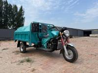 Tricycle cargo professionnel à essence 200cc, carrosserie ouverte, démarrage électrique/à manivelle, 3 roues, benne basculante pour livraison de marchandises en vrac