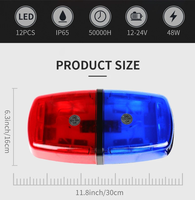 Rot Blau 12V Auto Blitzlichter Lampe 48w LED Not warnleuchte LKW Auto für Fahrzeuge Dach leuchte