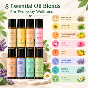Mezcla de Aceites Esenciales Terapéuticos al por Mayor de Fábrica, Roll-on Natural de 10 ml para <span class=keywords><strong>Piel</strong></span> y Cuerpo con Lavanda, <span class=keywords><strong>Romero</strong></span> y Eucalipto - Product Image 2