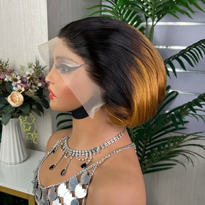 Pelucas Pixie Cortas Frontales 13*4 para Mujeres de Color Natural, Cabello Humano con Frente de Encaje 13x4 - Product Image 6