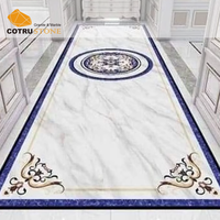 Mosaïques d'hôtel de luxe modernes personnalisées, marbre poli incrusté, médaillon en marbre, carrelage en marbre pour sol avec jet d'eau, design unique
